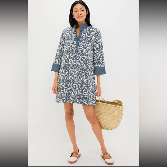 Tuckernuck Embroidered Chambray Wildflower Meadows Megan Dress NWT - Picture 1 of 5